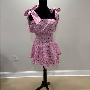 Pink Floral Sleeveless Dress